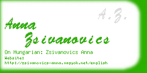 anna zsivanovics business card